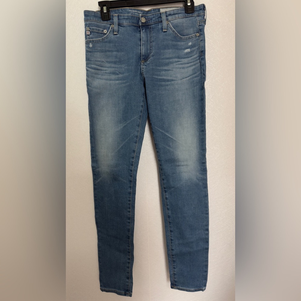 AGAdriano Goldschmied The Middi Ankle Jeans Size 30 Light Wash Skinny Distressed